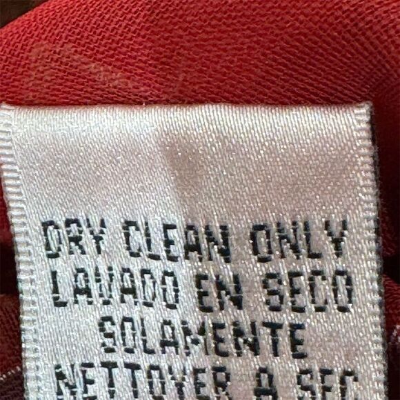 Vintage‎ David Warren NY Burnout Floral Mesh Blouse Red Sheer Ruffle Sleeve Sz 6 - Picture 10 of 10